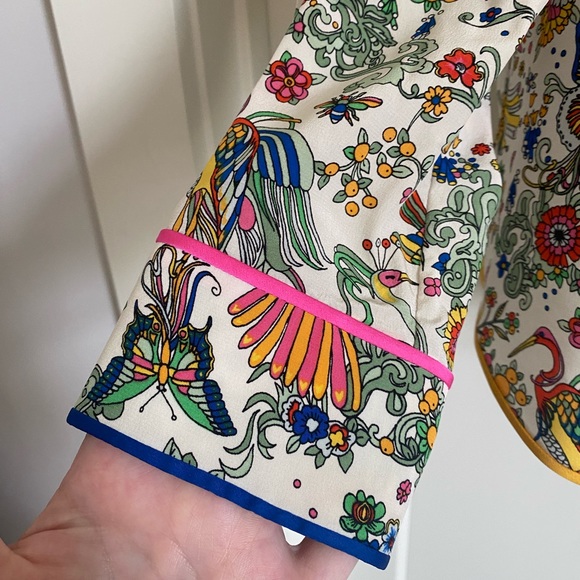 Tory Burch Contrast Binding Printed silk blouse - Picture 6 of 7